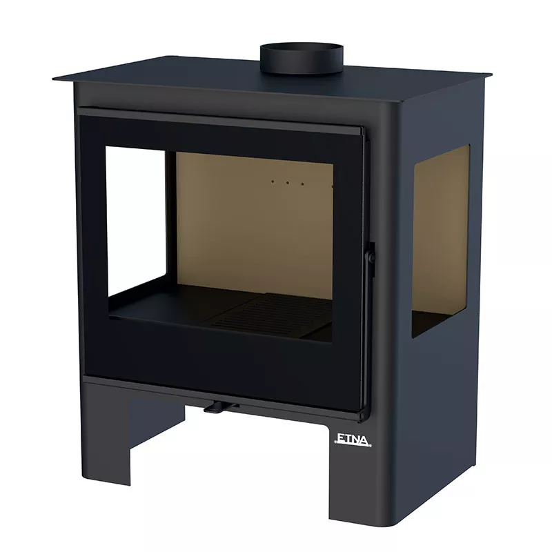 Estufa de leña con 3 cristales Shiva - 10 Kw – Image 2